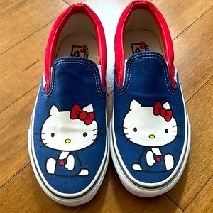 Hello kitty canvas Vans slip ons - women’s size 6.5 / men’s size 5